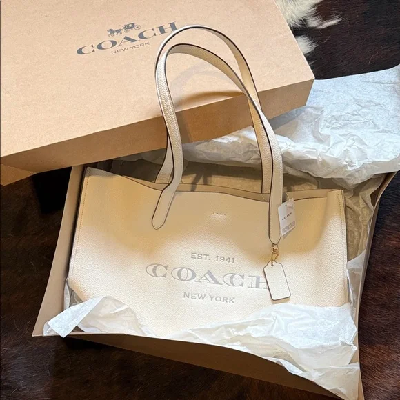 Coach Off-White Leather Tote - Picture 1 of 3